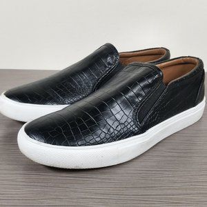 Steve Madden Amplify Casual Flat, Black Snake Embossed, Womens Size 9 M